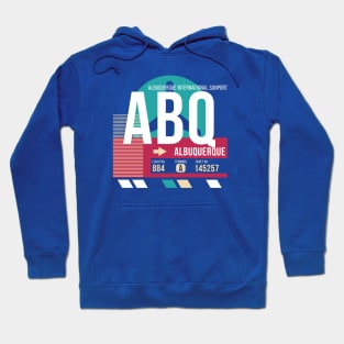 Albuquerque (ABQ) Airport Code Baggage Tag E Hoodie